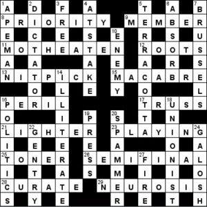 Crossword clue disturbance Disturbance